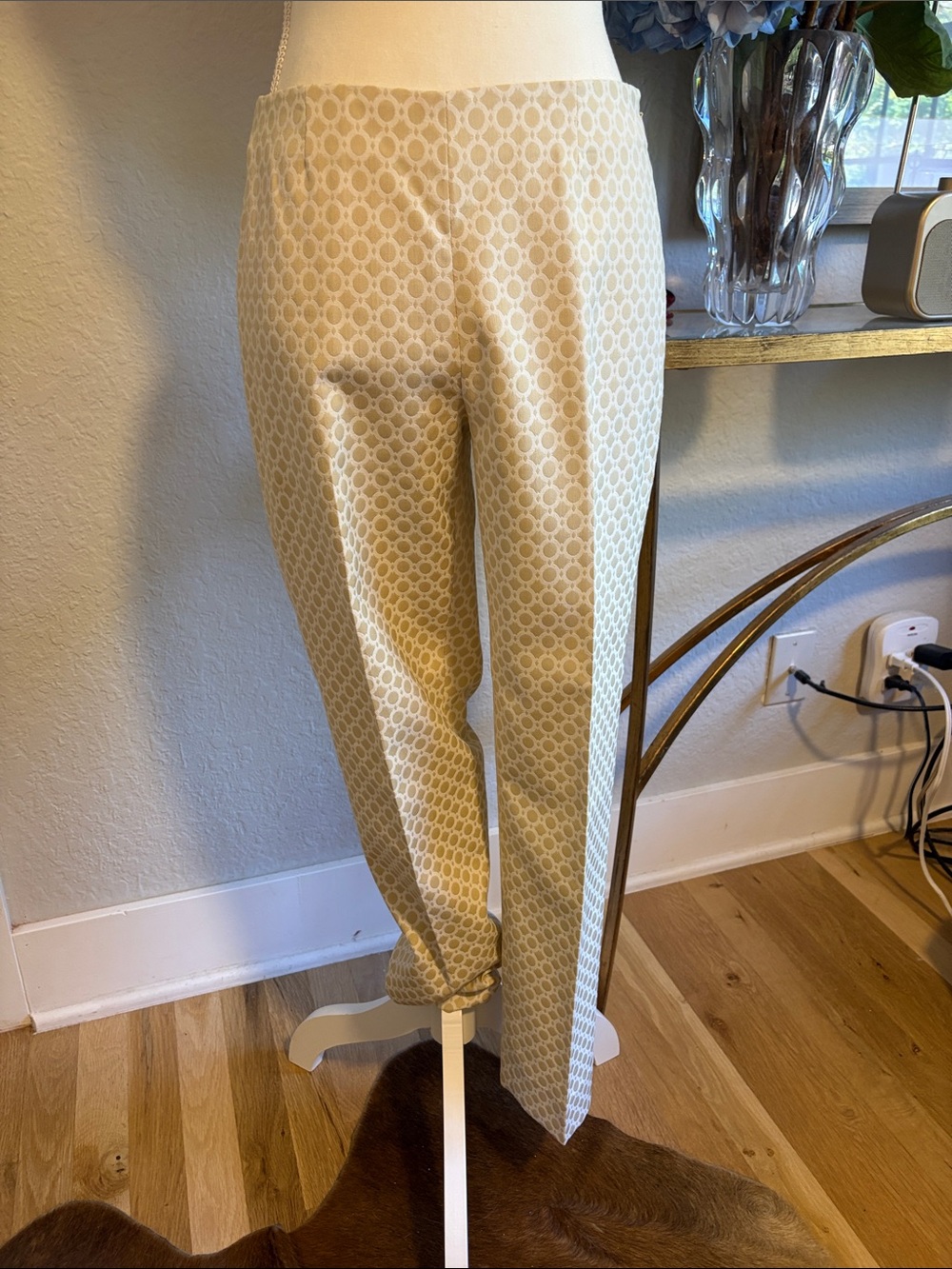 Peace of Cloth patterned straight leg low rise pant